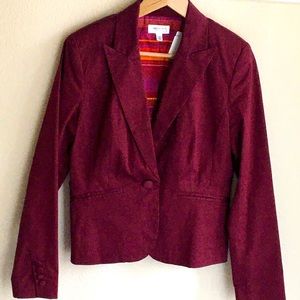 Isaac Mizrahi burgundy blazer